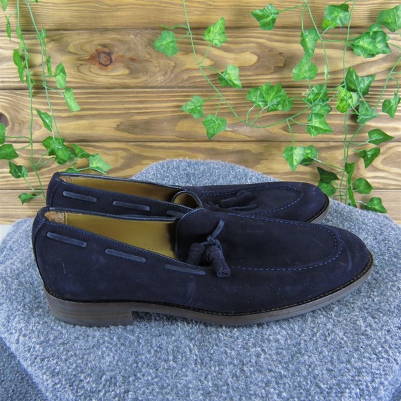 Zara Men\'s Tassle Navy Loafer Blue Suede Size 42 Medium Gently‎ Used 2025 main image 6